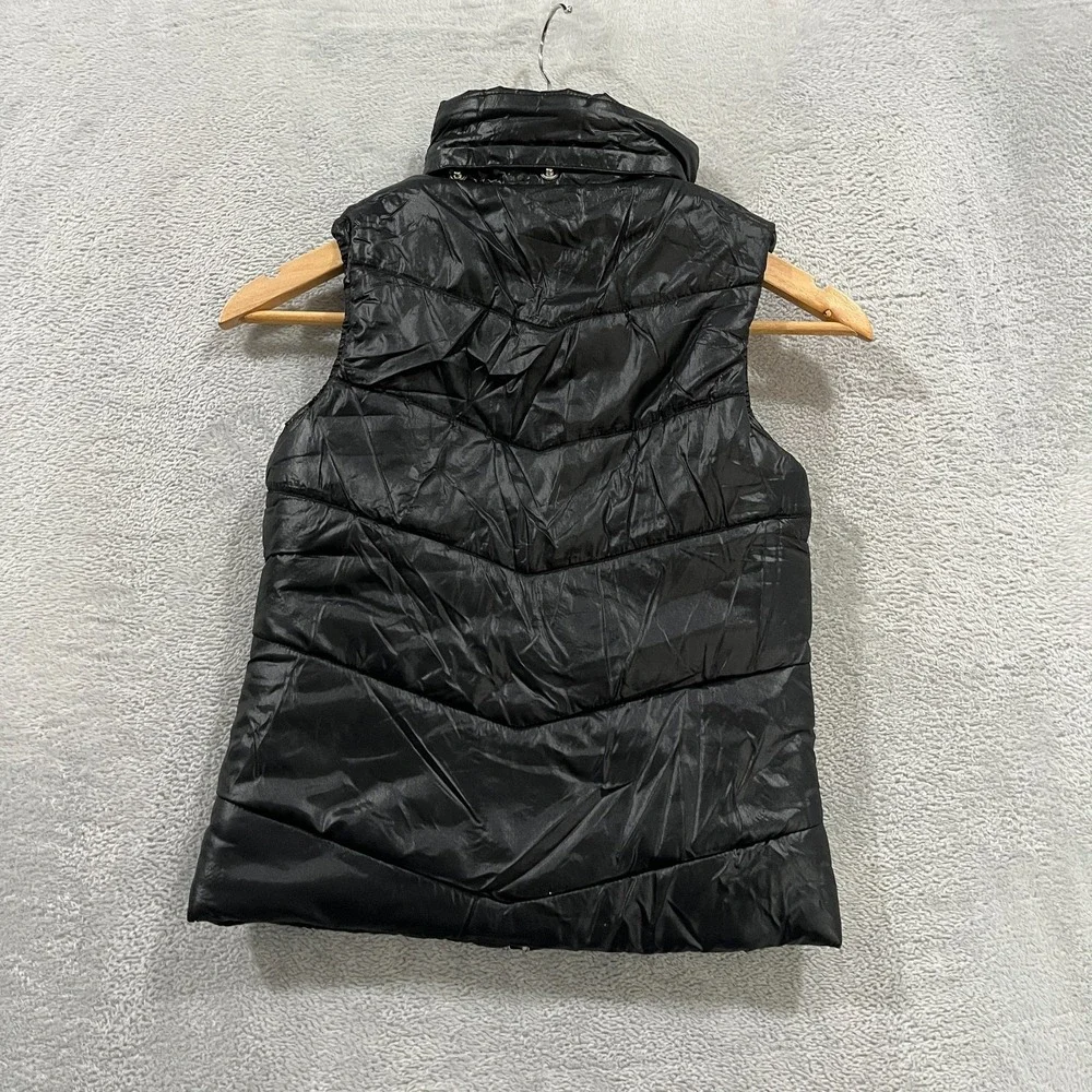 Nike Puffer Vest Girls Small Black Full Zip Insulated Black Grunge Y2K Retro‎